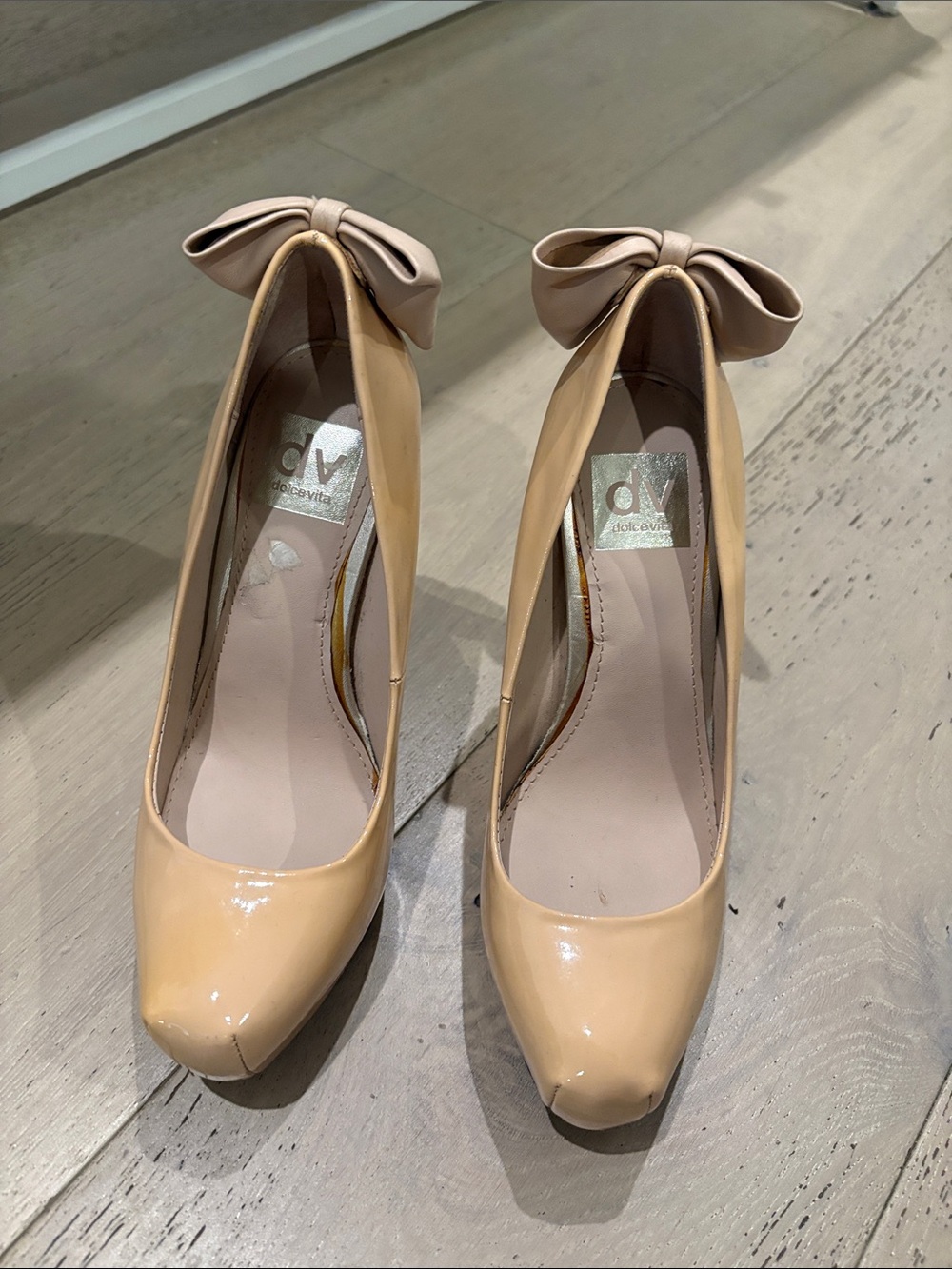 DV by Dolce Vita Nude Patent Bow-Back Pumps
